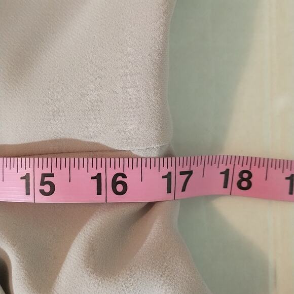Dessy Collection Vivian Diamond Formal Maxi Dress Women's Size 14 Taupe Crepe - Picture 15 of 16